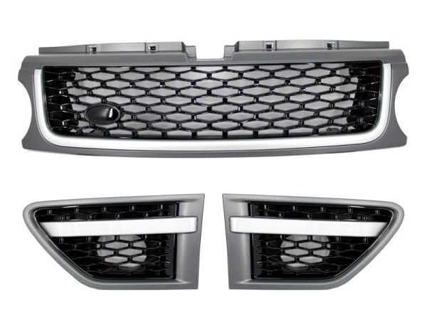 Central Grille and Side Vents Assembly suitable for Land Range Sport Facelift L320 (2010-2013) Autobiography Look Platinum Black Edition