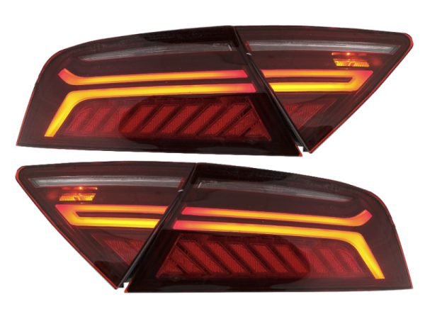 LED Light Bar Taillights suitable for Audi A7 4G (2010-2014) Facelift Design Cherry Red Smoke