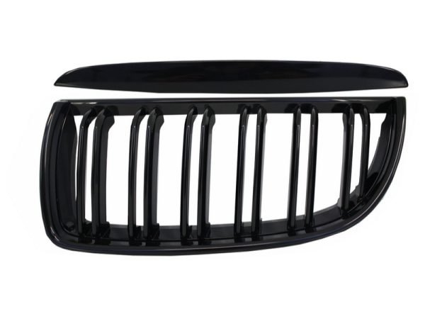 Front Kidney Grilles suitable for BMW 3 Series E90 E91 Pre-LCI (2005-2008) Double Stripe M Design Piano Black - Image 3