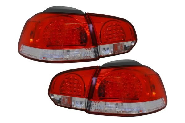 Taillights LED suitable for VW Golf 6 VI (2008-up) Clear Red/White