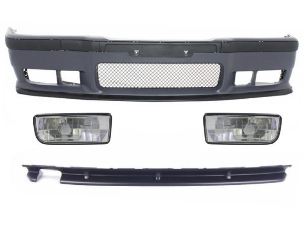 Body Kit suitable for BMW 3 Series E36 (1992-1997) With Chrome Fog Lights and Rear Bumper Spoiler M3 Design