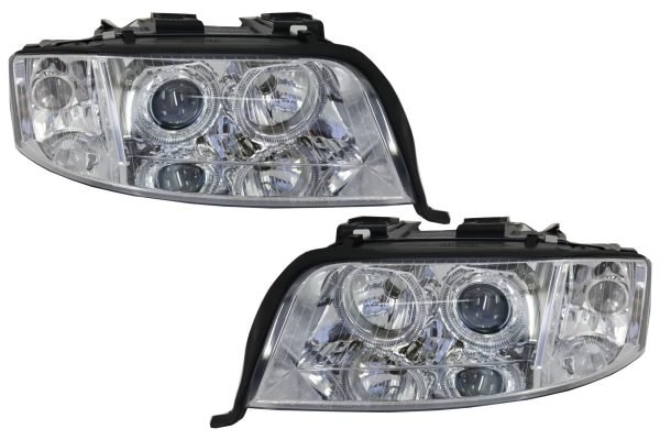 Headlights Angel Eyes Xenon suitable for AUDI A6 4B (C5) (2001-2004) Limo Avant Chrome