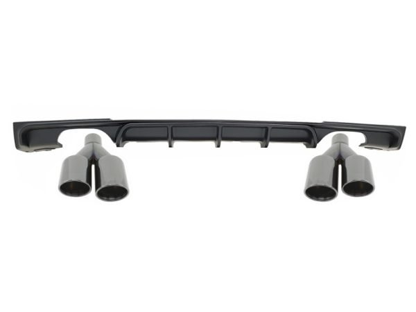 Rear Bumper Spoiler Valance Diffuser Double Outlet Exhaust Muffler Tips Black suitable for BMW 3 Series F30 F31 (2011-2019) M Design