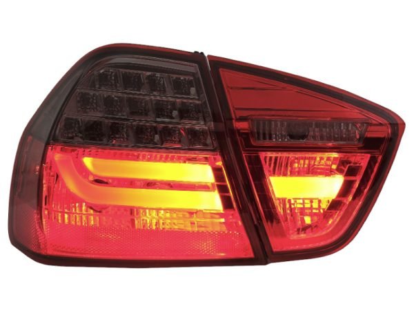 LED Taillights suitable for BMW 3 Series E90 (2005-2008) LED Light Bar LCI Design Red Smoke - Image 2