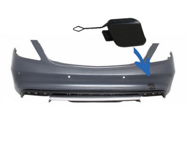 Tow Hook Cover suitable for Mercedes S-Class W222 (2013-06.2017) only for Rear Bumper S63 / S65 Design