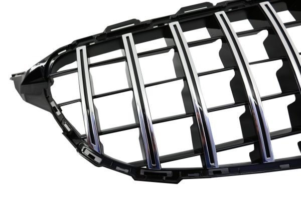 Front Grille suitable for Mercedes C-Class W205 S205 A205 C205 (2014-2018) GT-R Panamericana Design Chrome With 360 Camera - Image 3