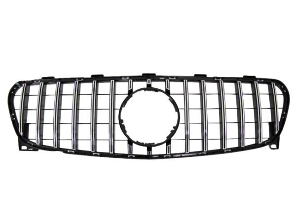 Front Grille suitable for Mercedes GLA-Class X156 Facelift (2017-Up) GT-R Panamericana Design Black Chrome Edition