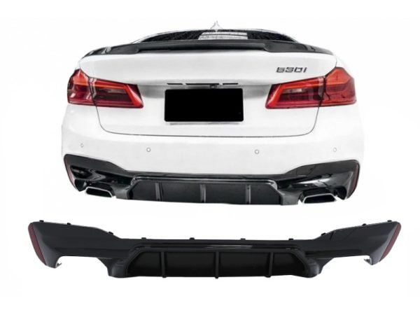 Rear Bumper Diffuser suitable for BMW 5 Series G30 G31 Limousine Touring (2017-up) M5 Design Piano Black