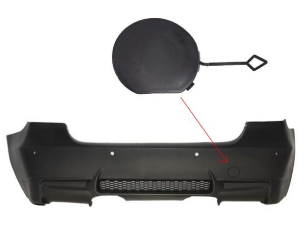 Tow Hook Cover Rear Bumper suitable for BMW 3 Series E90 (2004-2011) Middle Exhaust M3 Design without PDC