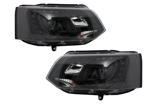 LED Daytime Running Lights Headlights suitable for VW Transporter T5 (2010-2015) Black - Slika 2