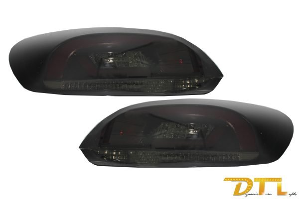 LITEC Lightbar LED Taillights suitable for VW SCIROCCO MK3 III (2008-2013) Black/Smoke with Dynamic Sequential Turning Light - Slika 2