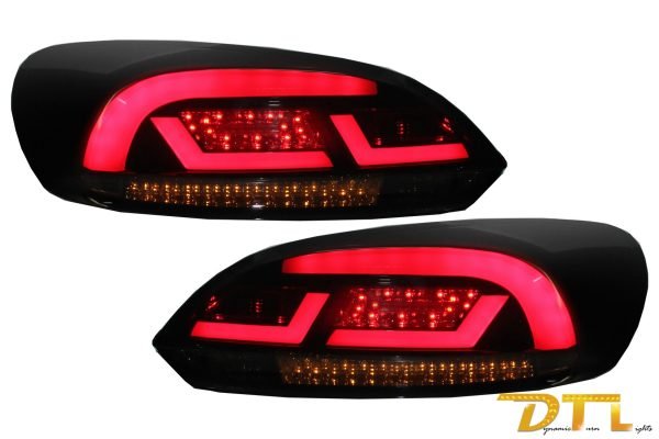 LITEC Lightbar LED Taillights suitable for VW SCIROCCO MK3 III (2008-2013) Black/Smoke with Dynamic Sequential Turning Light