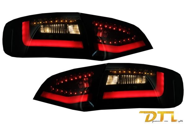 Litec LED Taillights suitable for AUDI A4 B8 Avant (2008-2011) Black/Smoke with Dynamic Sequential Turning Light