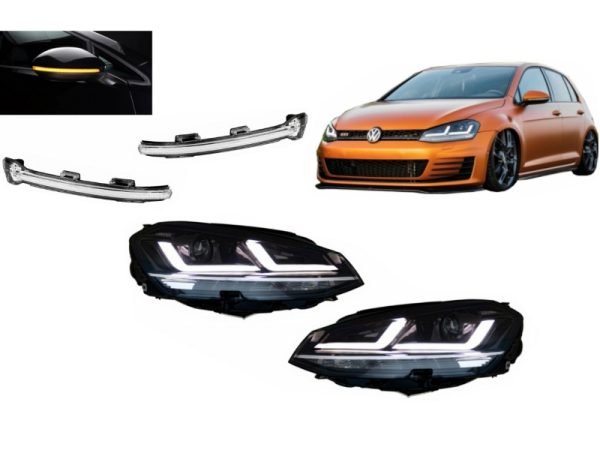 Osram Full LED Headlights with Dynamic Mirror Indicators LEDriving suitable for VW Golf 7 VII 12-17 Upgrade