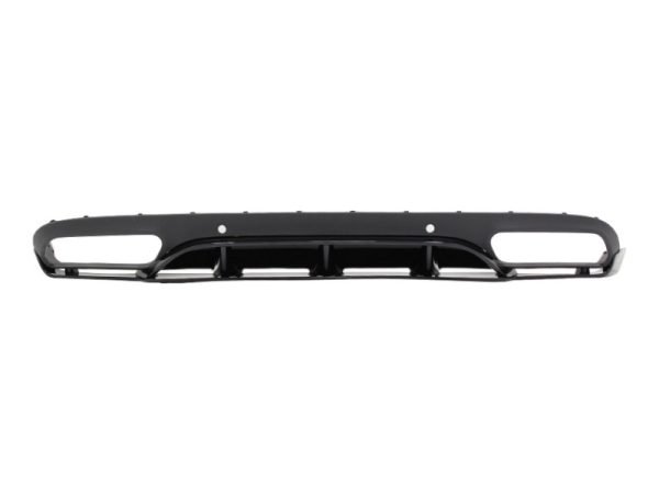 Rear Bumper Valance Diffuser with Exhaust Muffler Tips suitable for Mercedes C-Class C205 A205 Coupe Cabriolet (2014-2019) C63 Edition 1 Design Black - Slika 2