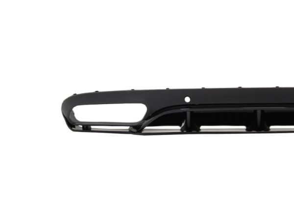 Rear Bumper Valance Diffuser with Exhaust Muffler Tips suitable for Mercedes C-Class C205 A205 Coupe Cabriolet (2014-2019) C63 Edition 1 Design Black - Slika 3