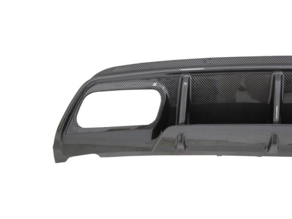 Rear Bumper Valance Diffuser with Exhaust Muffler Tips Black suitable for Mercedes W176 A-Class (2013-2018) A45 Facelift Design Carbon Look - Slika 3
