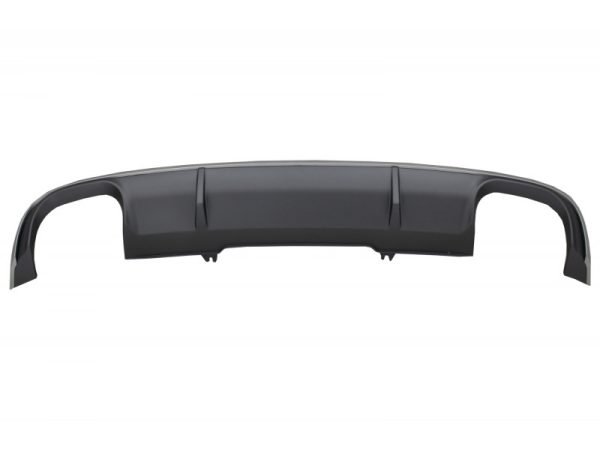Rear Bumper Valance Diffuser suitable for Audi A4 B9 8W Sedan/Avant (2016-2018) with Exhaust Muffler Tips Tail Pipes S4 Design For Standard Edition Grey - Slika 2