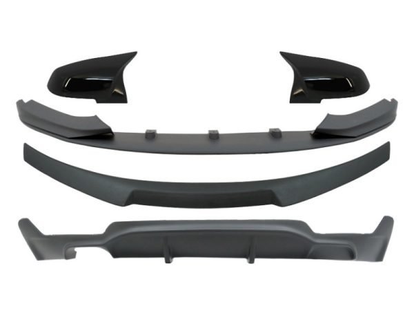 Conversion Package to M Performance Design Bumper Lip With Trunk Spoiler and Mirror Covers suitable for BMW 4 Series Coupe F32 (2013-2019) Double Air Diffuser