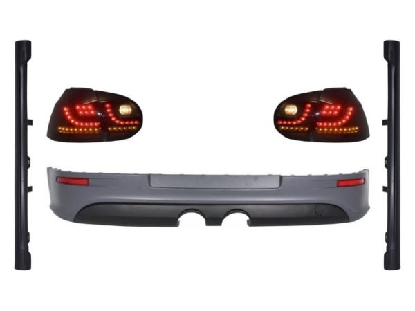 Rear Bumper Extension with Taillights LED Smoke Black and Side Skirts suitable for VW Golf 5 V (2003-2007) R32 Look