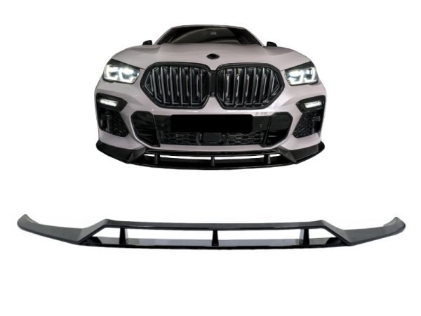 Front Bumper Spoiler Lip suitable for BMW X6 G06 X6M (2019-up) Piano Black