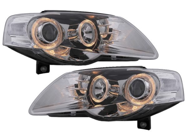 Angel Eyes Headlights suitable for VW Passat B6 3C (03.2005-2010) Chrome LHD or RHD