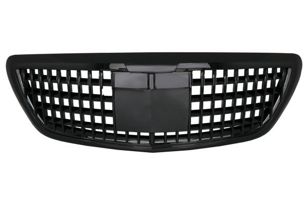 Front Grille suitable for Mercedes S-Class W222 X222 (2014-2020) Vertical Design Piano Black for Distronic