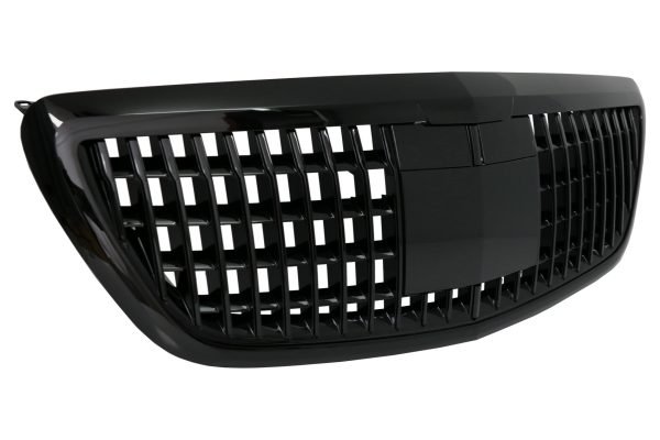 Front Grille suitable for Mercedes S-Class W222 X222 (2014-2020) Vertical Design Piano Black for Distronic - Slika 2