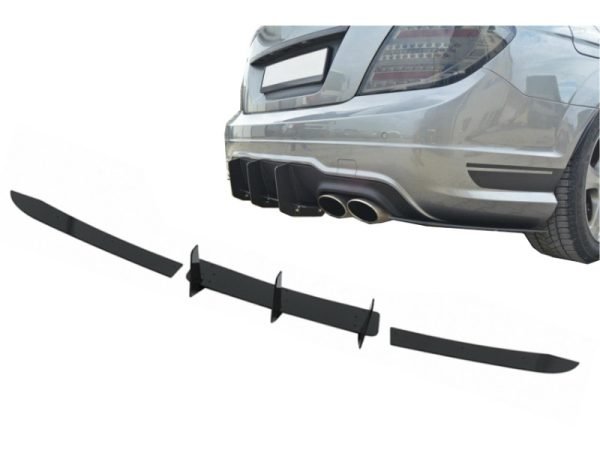 Rear Bumper Extension Diffuser suitable for Mercedes C-Class W204 C204 Limousine Coupe (2012-2014) Piano Black