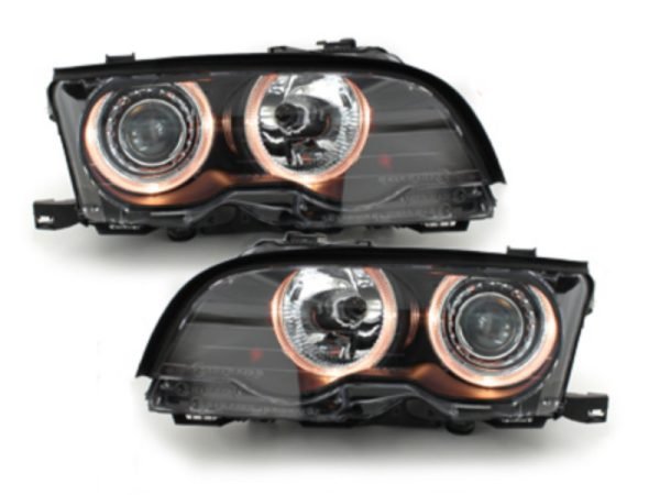 headlights suitable for BMW E46/2 Coupe 01-03_2 halo rims black