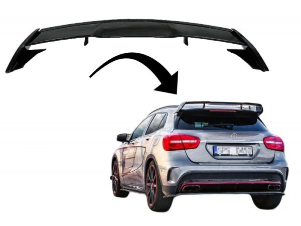 Roof Boot Lid Spoiler suitable for Mercedes GLA X156 (2014-2019) GLA45 Design Piano Black