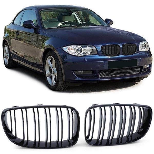 BMW SERIES 1 E81/E82/E87/E88 Gloss Black Radiator Grilles