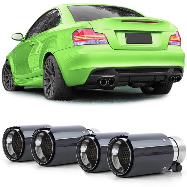 BMW 1 SERIES E81/E82/E87/E88 Exhaust Tailpipes 90mm Sport Carbon Look