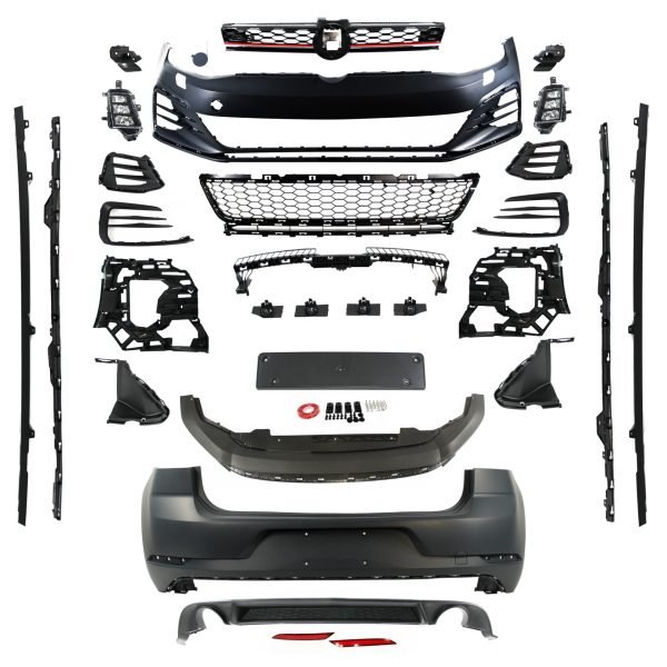 Body Kit in sport design incl. side skirts and fog lights with PDC and HCS holes suitable for VW Golf MK7, year 08/2012-2017