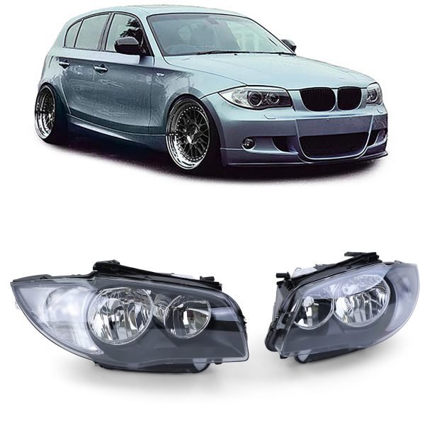 BMW 1 SERIES E81/E82/E87/E88 Black Headlights H7 H7