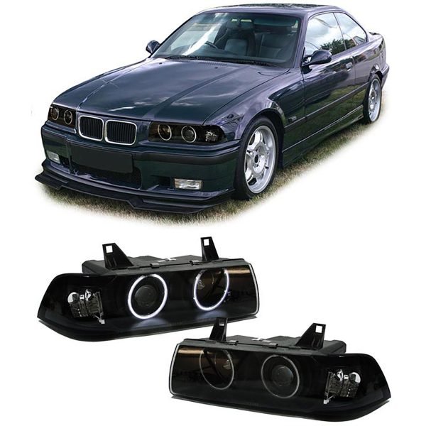 BMW 3 SERIES E36 Black CCFL Angle Eyes Headlights