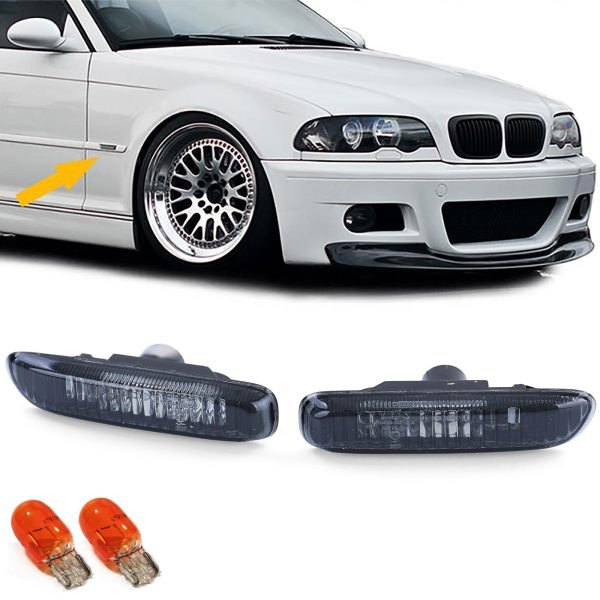 BMW 3 SERIES E46 Clear Glass Black Smoke Side Indicators
