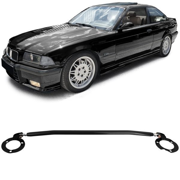 BMW E36 6-cylinder 320i, 323i, 325i, 328i Aluminum Black Strut Brace Front