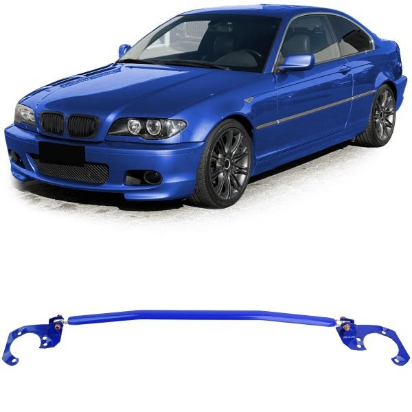 BMW E46 6-cylinder 320i 323i 325i 328i 330i Blue Aluminum Strut Brace