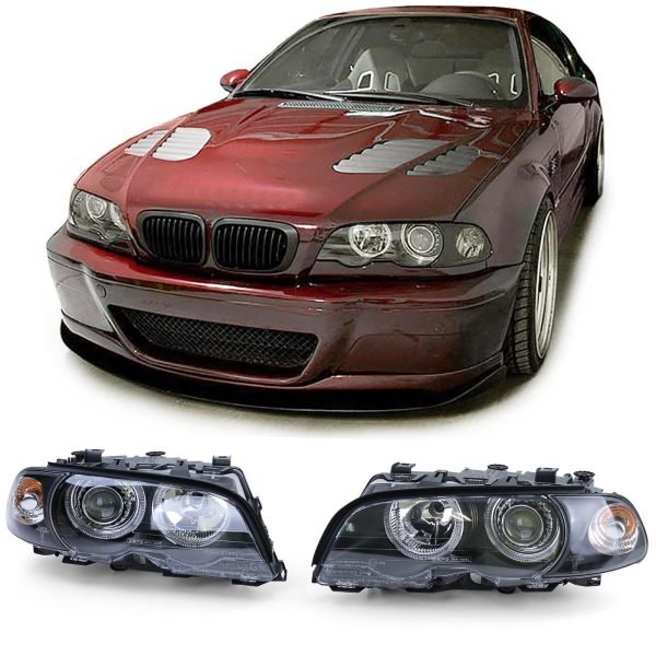 BMW 3 SERIES E46 Black Angel Eyes Headlights