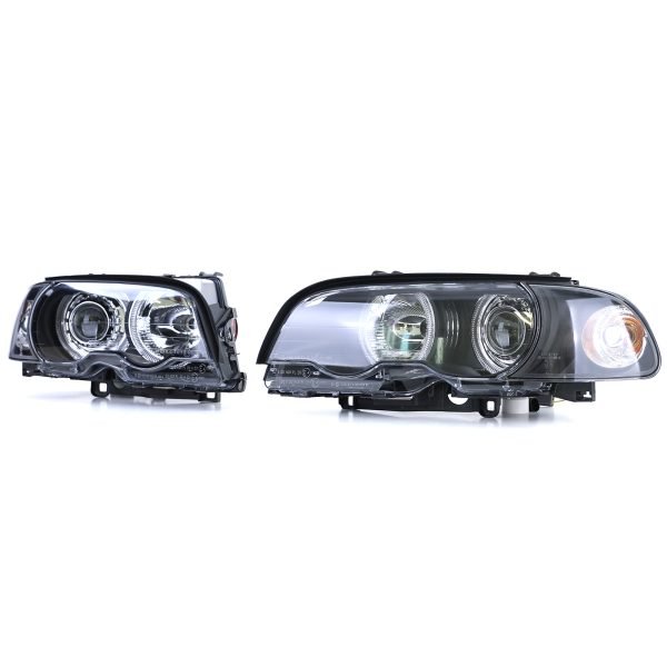 BMW 3 SERIES E46 Black Angel Eyes Headlights - Slika 3