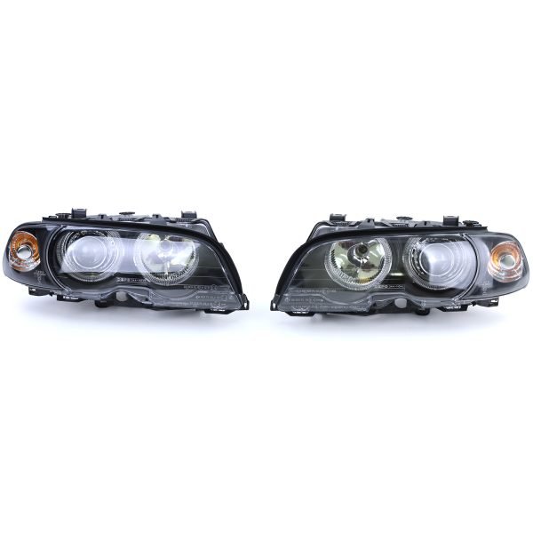 BMW 3 SERIES E46 Black Angel Eyes Headlights - Slika 5