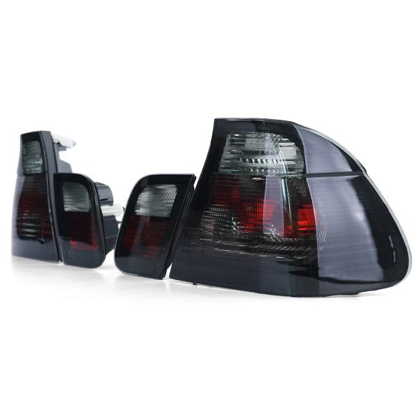 BMW 3 SERIES E46 Clear Glass Black Smoke Crystal Taillights - Slika 3
