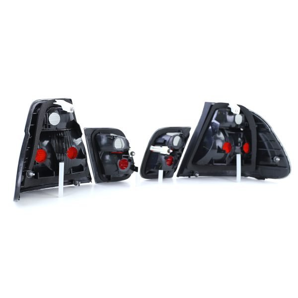 BMW 3 SERIES E46 Clear Glass Black Smoke Crystal Taillights - Slika 6