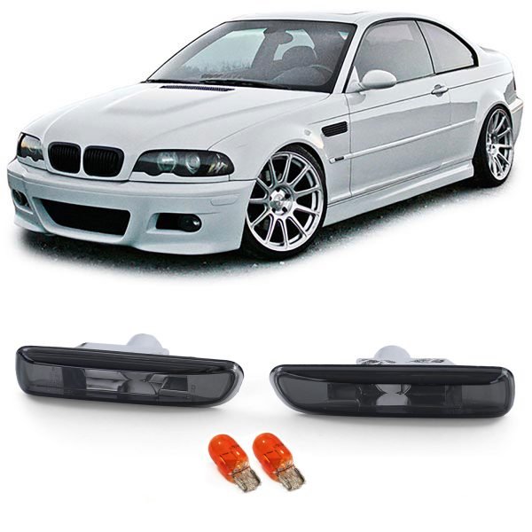 BMW 3 SERIES E46 Clear Glass Black Smoke Side Indicators