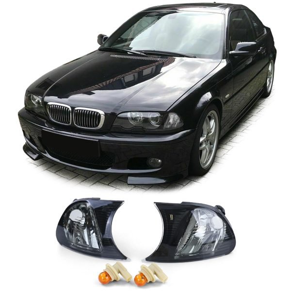 BMW 3 SERIES E46 Black Smoke Clear Glass Indicators