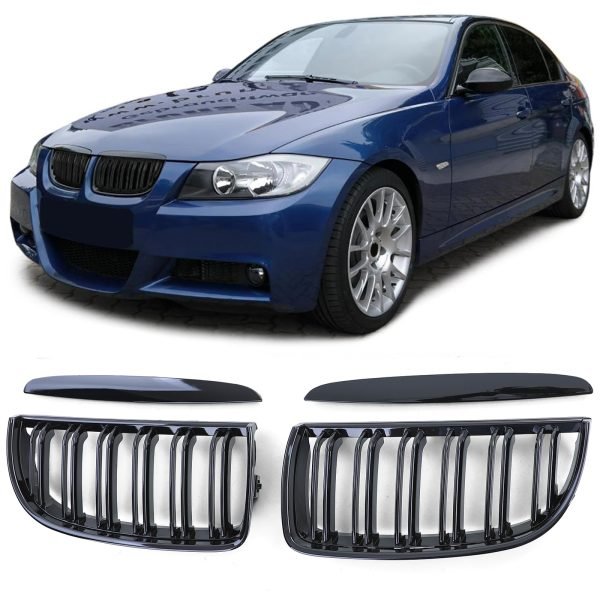 BMW 3 SERIES E90/E91 Performance Gloss Black Double-Bar Grilles