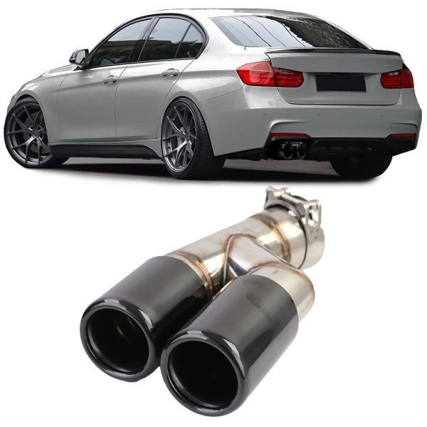 Double Tailpipe painted gloss black for BMW 3 SERIES F30/F31