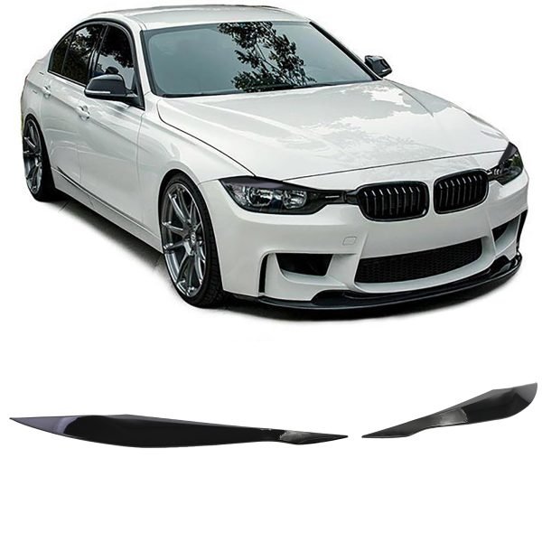 Headlight covers with evil eye look painted in gloss black for BMW 3 SERIES F30/F31