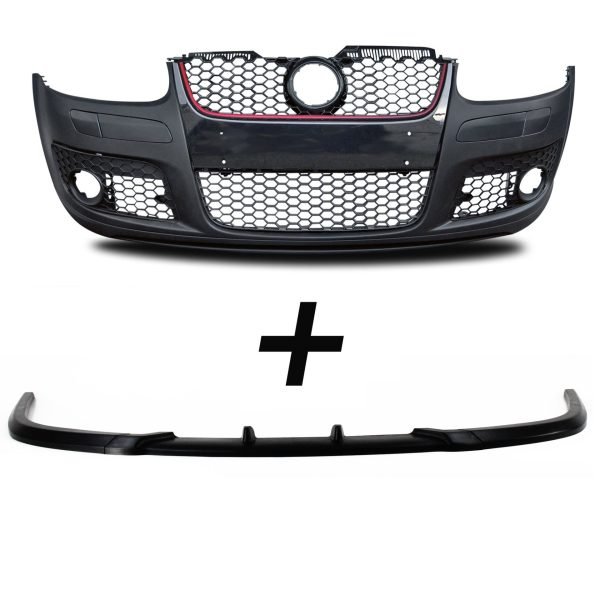 Front bumper with spoiler VW Golf 5, sport design with honeycomb grill suitable for Golf 5 (1K1) 2003-2008 - Slika 2
